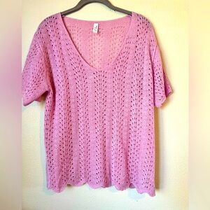 L. Love‎ Crochet Knit Blouse